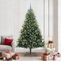 vidaXL Umelý skladací vianočný stromček 300 LED diód Zelená 210 cm