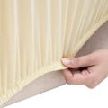 vidaXL Naťahovací prehoz na 3-miestnu pohovku krémový polyester Jersey