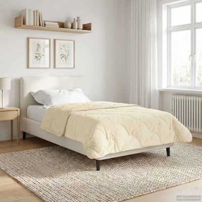 vidaXL Zimný prehoz Krémová 140 x 200 cm Mikrofáza a Teddy fleece