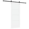 vidaXL Posuvné dvere Biela 83 x 202 cm Borovicový masív