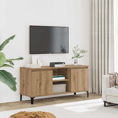 vidaXL TV skrinka dub artisan 102x35x50 cm spracované drevo