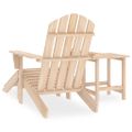 vidaXL Záhradná stolička Adirondack, otoman a stolík jedľový masív