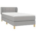 vidaXL Posteľný rám boxsping s matracom bledosivý 80x200 cm látka