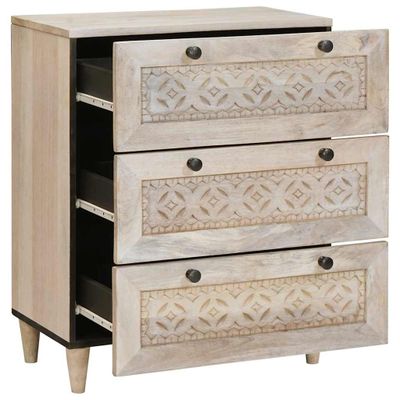 vidaXL Servírovacia skriňa Biela 60 x 33 x 75 cm mangový masív