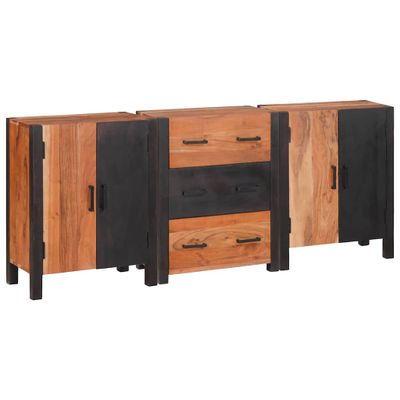vidaXL Servírovacia skriňa so zásuvkou 3 pcs Hnedá 55 x 30 x 75 cm