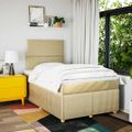 vidaXL Boxspring posteľ s matracom krémový 120x200 cm látka
