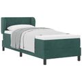 vidaXL Posteľ s pružinovým rámom Tmavozelená 80 x 200 cm Zamat