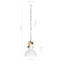 vidaXL Industriálna závesná lampa 25 W biela mangovník 32 cm okrúhla E27