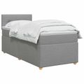 vidaXL Posteľ s boxspringom a matracom a LED Svetlosivá 90 x 190 cm