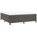 vidaXL Posteľný rám boxspring s matracom tmavosivý 160x200 cm zamat