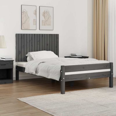 vidaXL Nástenné čelo postele sivé 108x3x60 cm masívna borovica