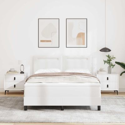 vidaXL Posteľ s pružinovým rámom Biela 160 x 200 cm Umelá koža