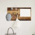 vidaXL Vešiak na stenu Nástenná montáž Staré drevo 90 x 10 x 50 cm