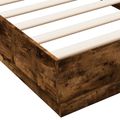 vidaXL Posteľový rám s LED Dymový dub 80 x 200 cm Kompozitné drevo