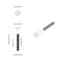 vidaXL Nábytkové skrutky 2 ks Strieborná M6 x 60 mm Oceľ