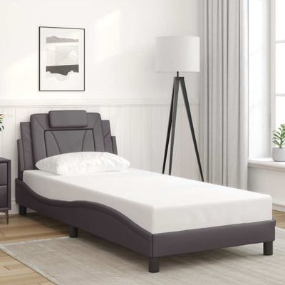 vidaXL Rám postele Viana bez matraca sivý 80x200 cm umelá koža