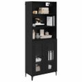 vidaXL Highboard Čierny dub 69,5 x 34 x 180 cm Kompozitné drevo