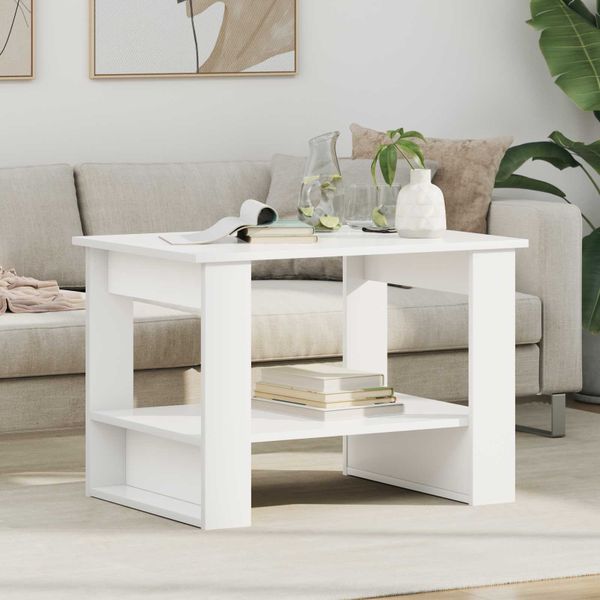 vidaXL Konferenčný stolík Biela 72 x 50 x 50 cm Kompozitné drevo