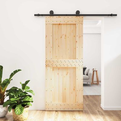 vidaXL Posuvné dvere Prírodná a čierna 85 x 210 cm