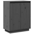 vidaXL Komoda, sivá 60x34x75 cm, borovicový masív