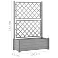 vidaXL Záhradný kvetináč s mriežkou 100x43x142 cm PP kamenný sivý