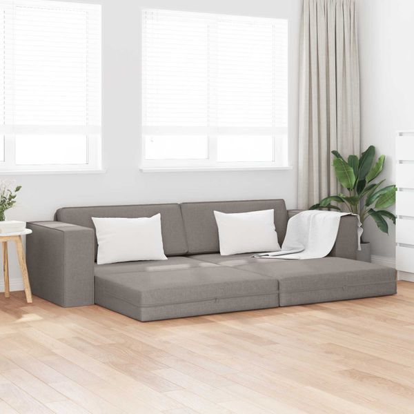 vidaXL Rozkladacia posteľ Sivohnedá 245 x 78 x 77 cm látka