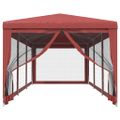 vidaXL Párty stan s 8 sieťkovanými bočnými stenami červený 3x9 m HDPE