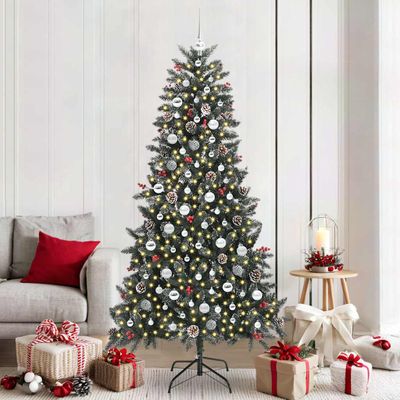 vidaXL Umelý vianočný stromček Zelená 210 cm PVC, plast a oceľ