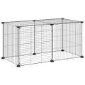 vidaXL 8-panelová klietka pre domáce zvieratá čierna 70x35x35 cm oceľ