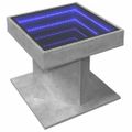 vidaXL Konferenčný stolík s LED betónový 50x50x45cm kompozitné drevo