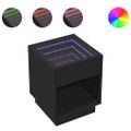 vidaXL Nočný stolík s nekonečnými LED čierny 40x40x50 cm