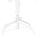 vidaXL Osvetlený umelý vianočný stromček s guľami, biely 150 cm, PVC