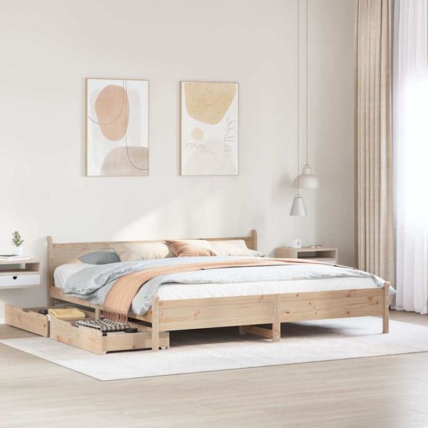 vidaXL Posteľ bez matraca 180x200 cm masívna borovica
