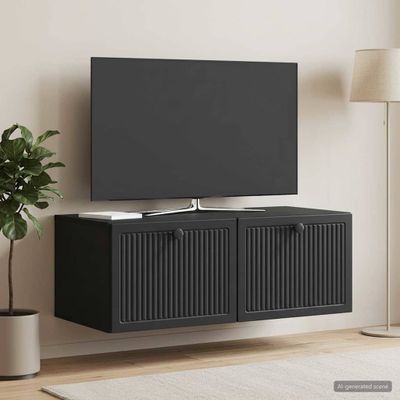vidaXL Nástenná TV skrinka Čierna 78,5 x 41 x 30 cm Kompozitné drevo