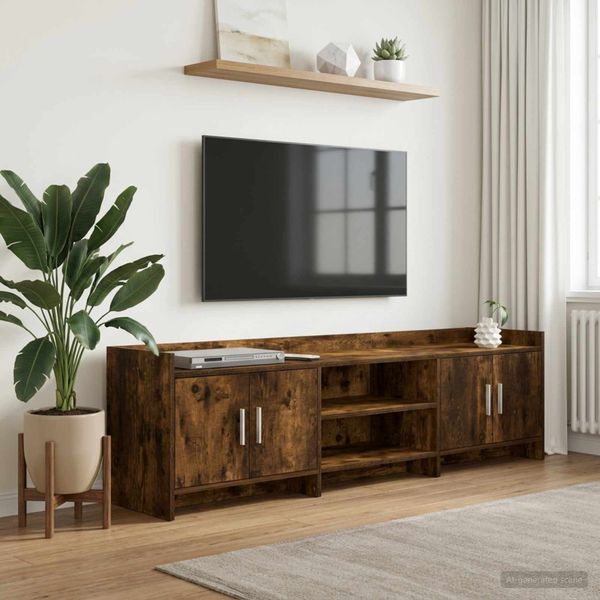 vidaXL TV skrinka 168 x 33 x 47 cm Dymový dub Kompozitné drevo