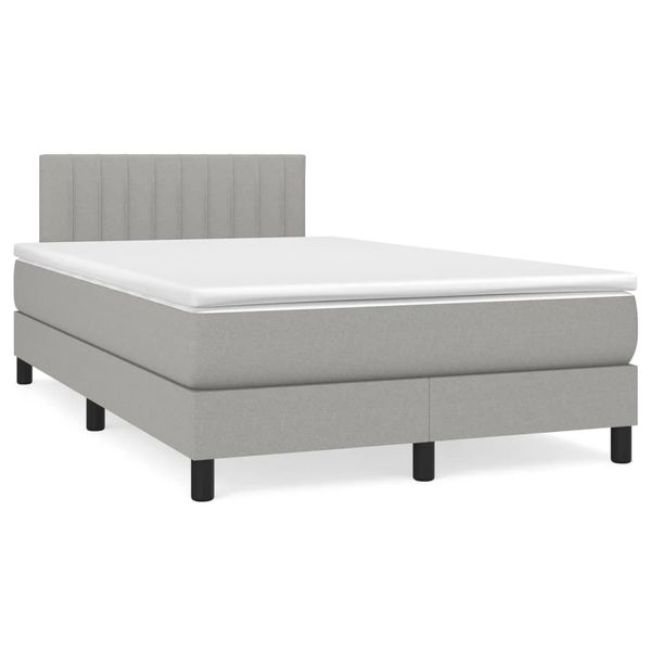vidaXL Boxspring posteľ s matracom bledosivá 120x190 cm látka