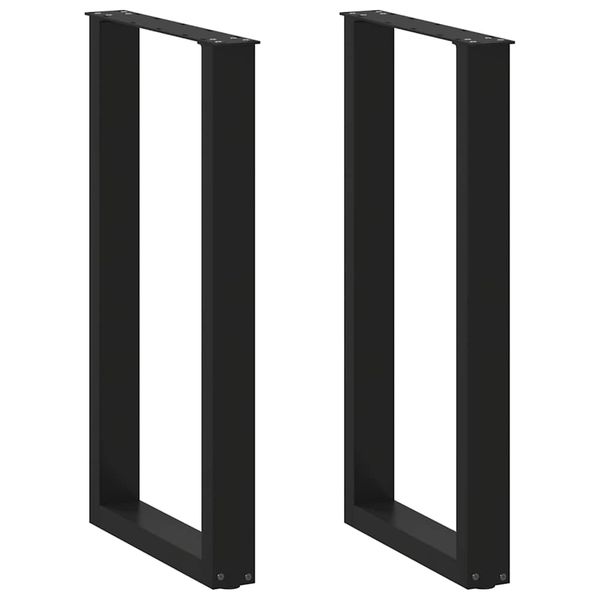vidaXL Nohy barového stola v tvare U, 2 ks, čierne, 40 x (90-91) cm, oceľové