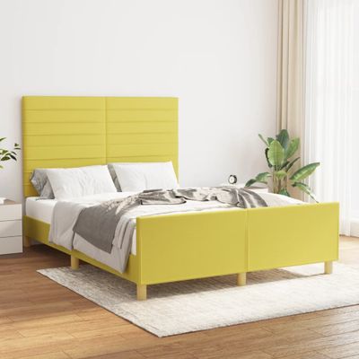 vidaXL Posteľ bez matraca zelená 140x190 cm látka