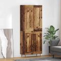 vidaXL Highboard Staré drevo 69,5 x 34 x 180 cm Kompozitné drevo