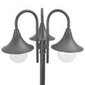 vidaXL Záhradná stĺpová lampa E27 220 cm hliníková 3-lampáše bronzová