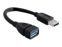 Predlžovací kábel USB - USB typ A (samec) na USB typ A (samica) - USB 3.0 - 15 cm - čierna