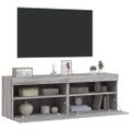 vidaXL TV nástenné skrinky s LED svetlami 2 ks sivé sonoma 60x30x40 cm