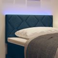 vidaXL LED hlavová doska Modrá látka
