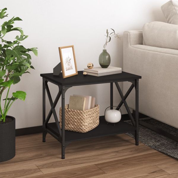 vidaXL Bočný stolík čierny 55x38x45 cm spracované drevo