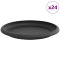vidaXL Kruhový kvetinový podnos 24 ks Čierna Ø 17,5 x 2 cm Plast