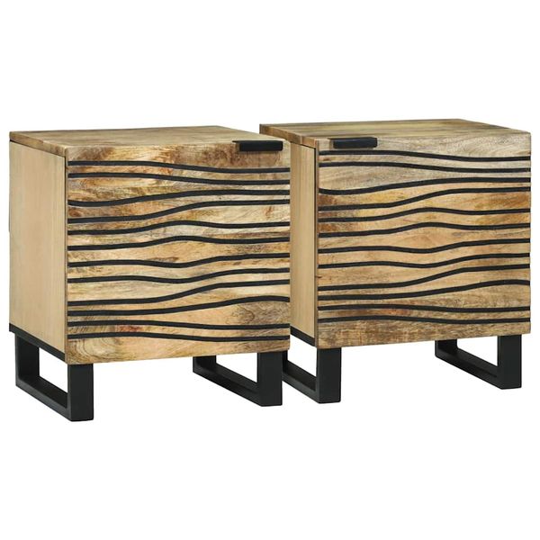 vidaXL Nočný stolík 2 pcs Prírodná 40 x 33 x 46 cm Kompozitné drevo