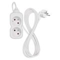Prodlužovací kabel EMOS P0212 / 2 m / 2 zásuvky / biely / PVC / 1 mm2
