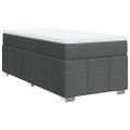 vidaXL Posteľný rám boxsping s matracom tmavosivý 80x200 cm látka