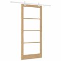 vidaXL Posuvné dvere 93 x 211 cm Masívne borovicové drevo a sklo