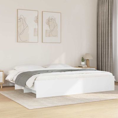 vidaXL Posteľný rám biely 200x200 cm kompozitné drevo